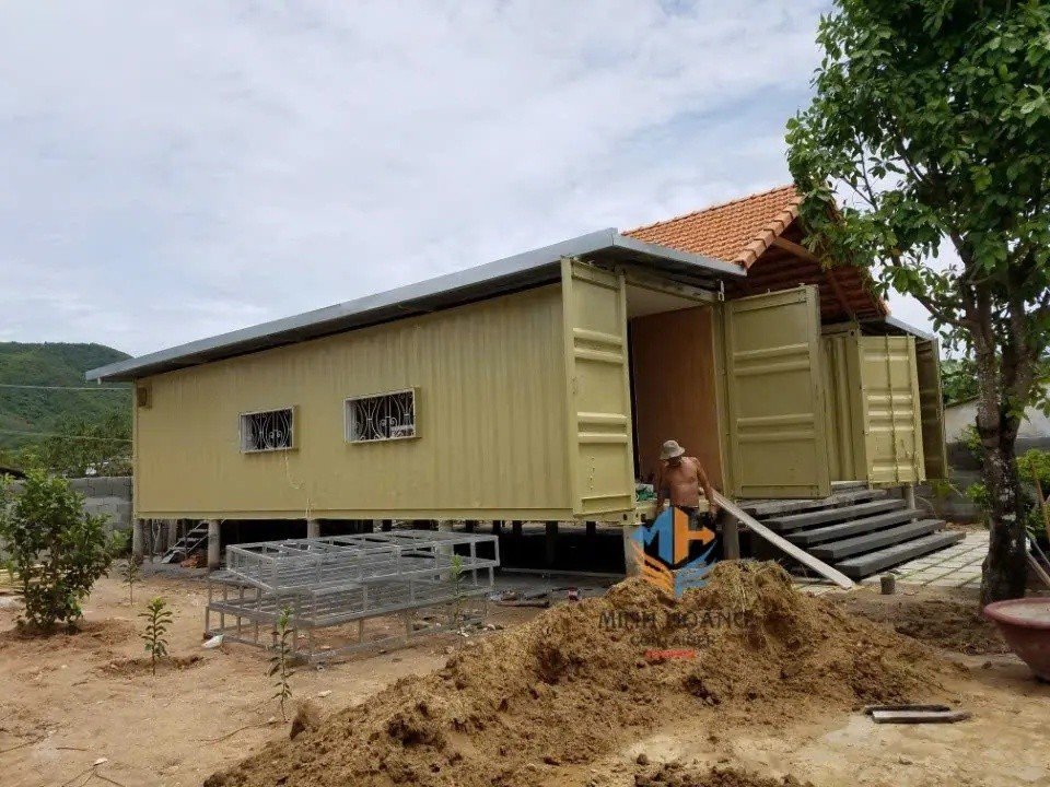 Container Văn Phòng Xưởng Ghép 2x40 Feet Vàng
